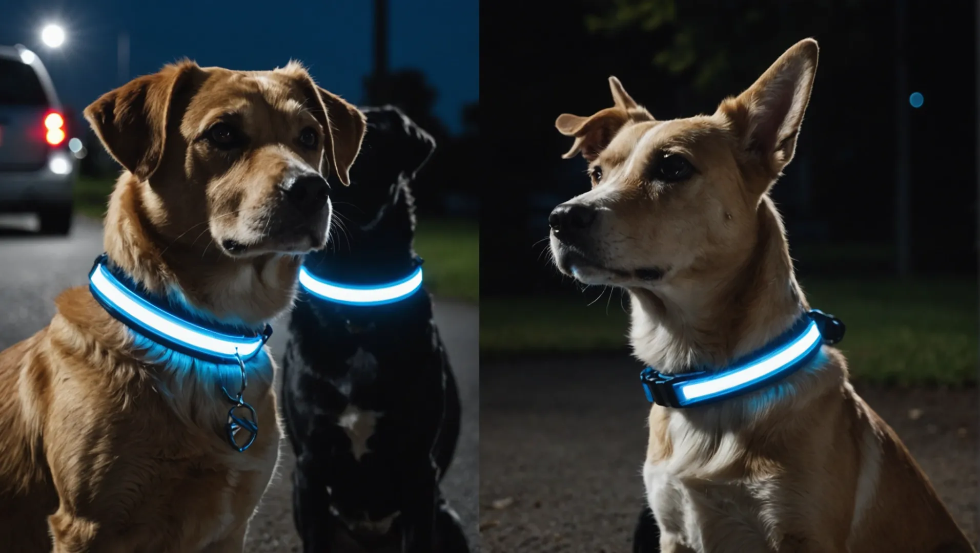 Comparación entre collares para perros con luz LED y collares reflectantes