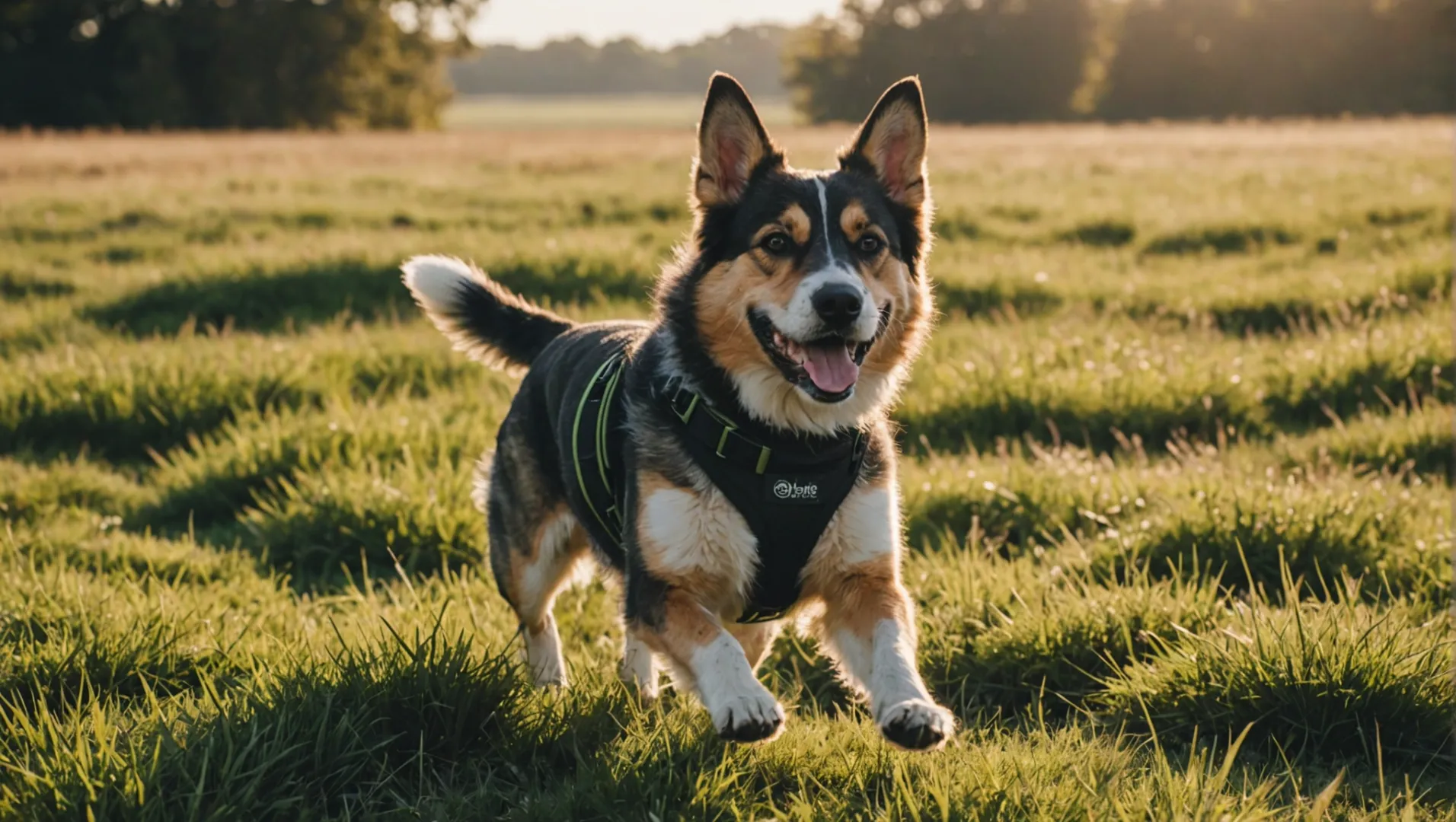 Dog wearing a neoprene collar