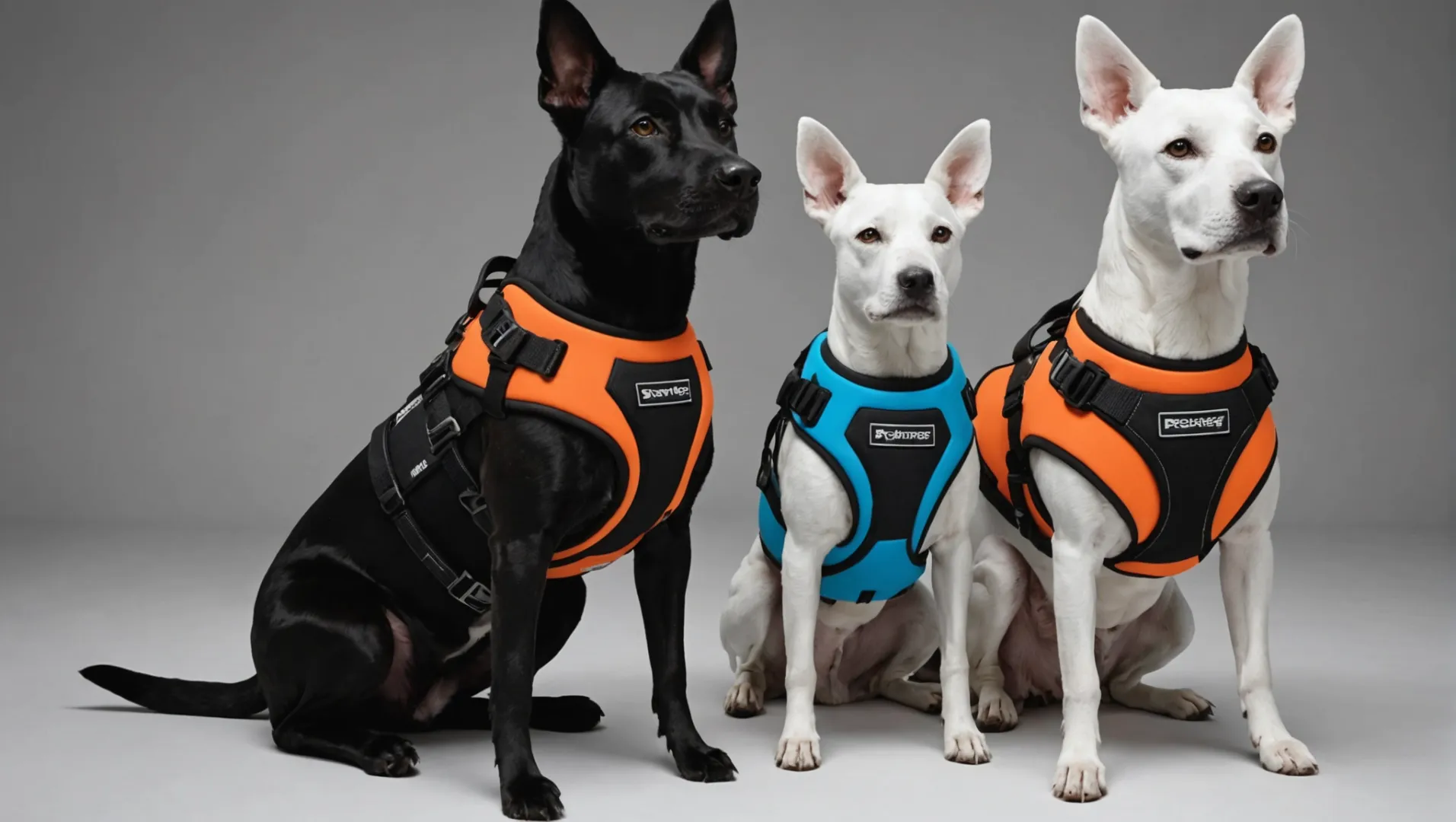 Vari modelli di pettorina per cani in neoprene per diverse attività