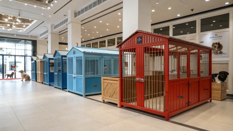 Exposition de cages pour chiens personnalisables