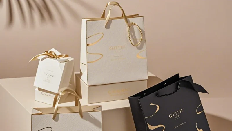 Eleganti borse regalo che aggiungono lusso alla presentazione dei prodotti.