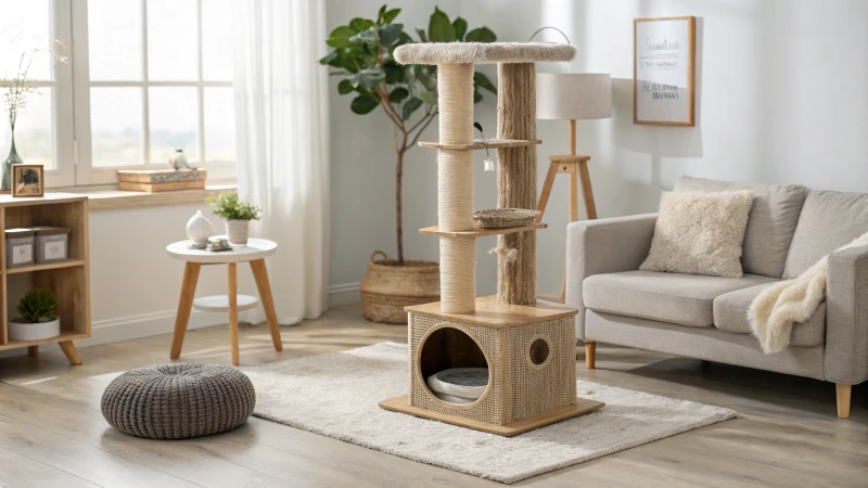 Meubles pour chats dans un salon moderne