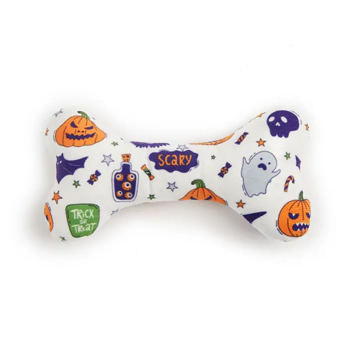 Hundeknochen zu Halloween mit gruseligen Motiven.