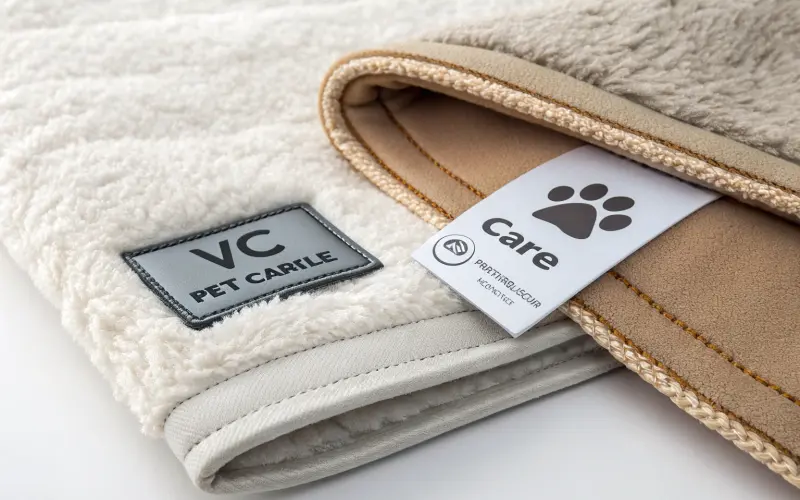 Tierpflegedecke mit Etiketten